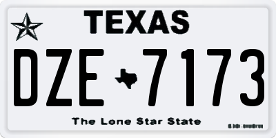 TX license plate DZE7173