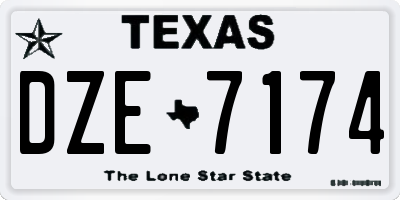 TX license plate DZE7174
