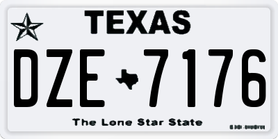 TX license plate DZE7176