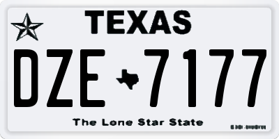 TX license plate DZE7177