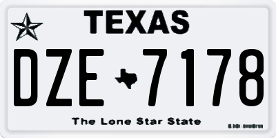 TX license plate DZE7178