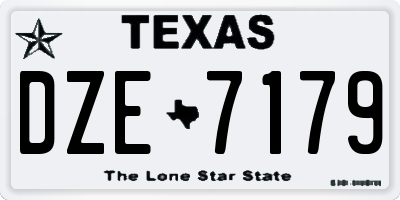 TX license plate DZE7179