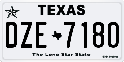 TX license plate DZE7180