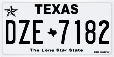 TX license plate DZE7182