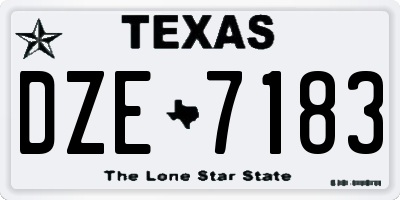 TX license plate DZE7183