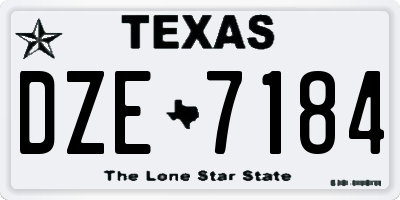 TX license plate DZE7184
