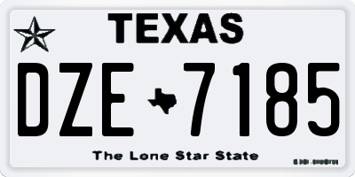 TX license plate DZE7185