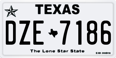 TX license plate DZE7186