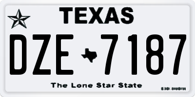 TX license plate DZE7187