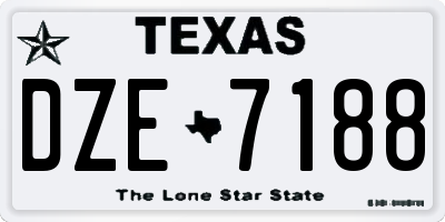 TX license plate DZE7188
