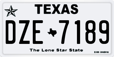 TX license plate DZE7189