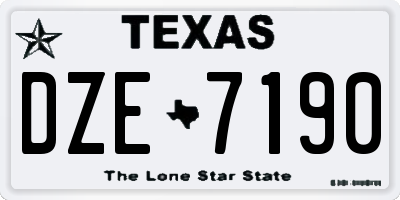 TX license plate DZE7190