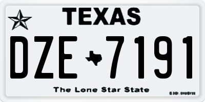 TX license plate DZE7191