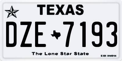 TX license plate DZE7193