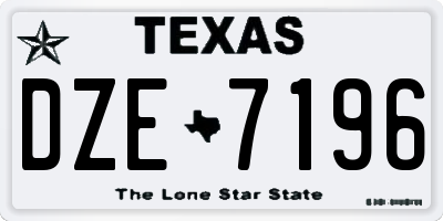 TX license plate DZE7196
