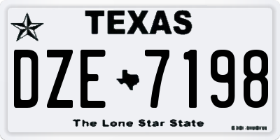 TX license plate DZE7198