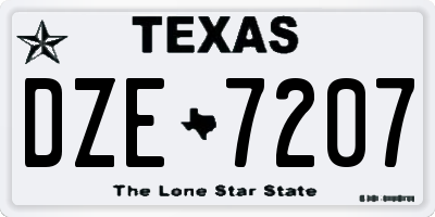 TX license plate DZE7207