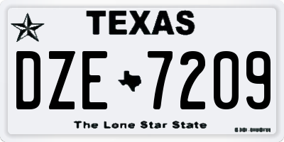 TX license plate DZE7209