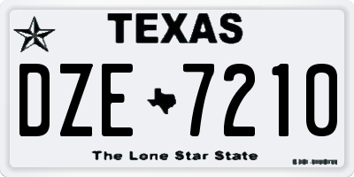 TX license plate DZE7210