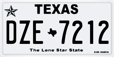 TX license plate DZE7212