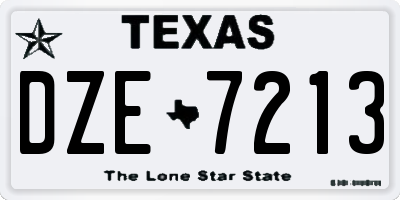 TX license plate DZE7213