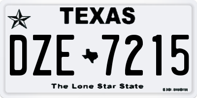 TX license plate DZE7215