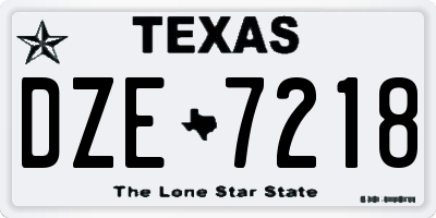 TX license plate DZE7218