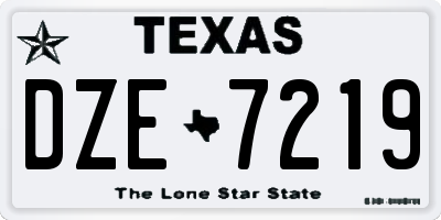 TX license plate DZE7219