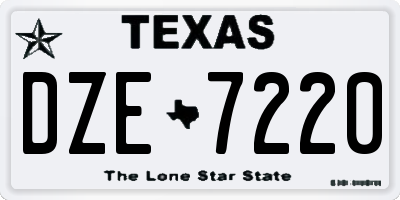 TX license plate DZE7220