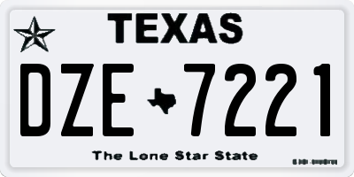TX license plate DZE7221