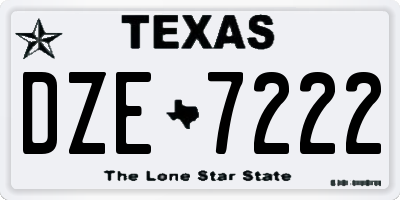 TX license plate DZE7222