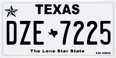TX license plate DZE7225