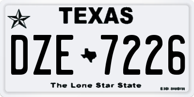 TX license plate DZE7226