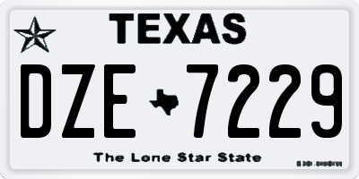 TX license plate DZE7229