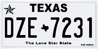 TX license plate DZE7231