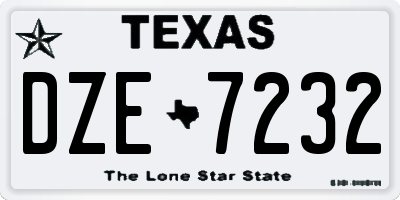 TX license plate DZE7232