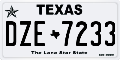 TX license plate DZE7233