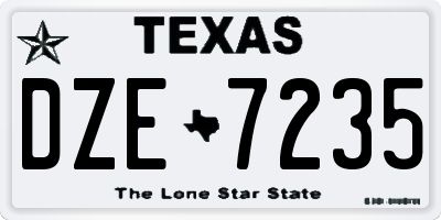 TX license plate DZE7235