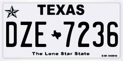 TX license plate DZE7236