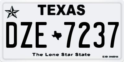 TX license plate DZE7237