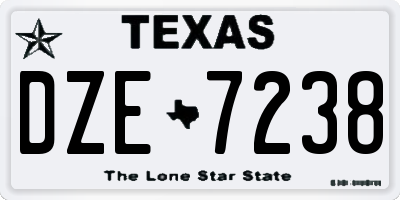 TX license plate DZE7238