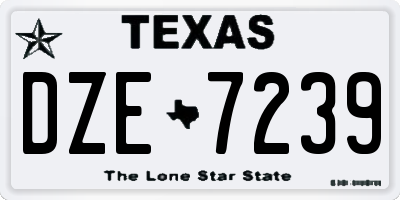 TX license plate DZE7239
