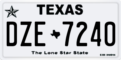 TX license plate DZE7240