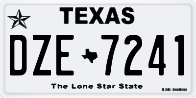 TX license plate DZE7241
