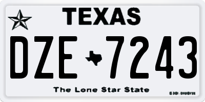 TX license plate DZE7243