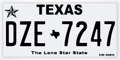 TX license plate DZE7247