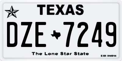 TX license plate DZE7249