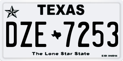 TX license plate DZE7253