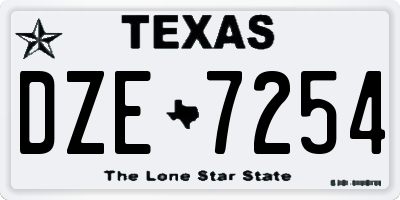 TX license plate DZE7254