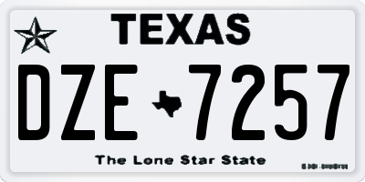 TX license plate DZE7257